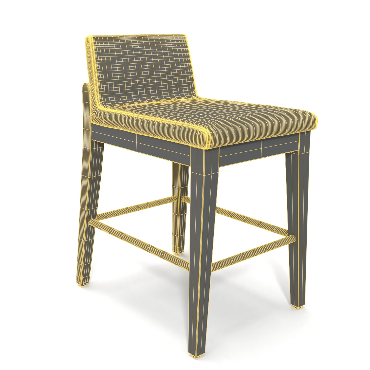 Dallas Wood Bar Stool PBR 3D Model_07